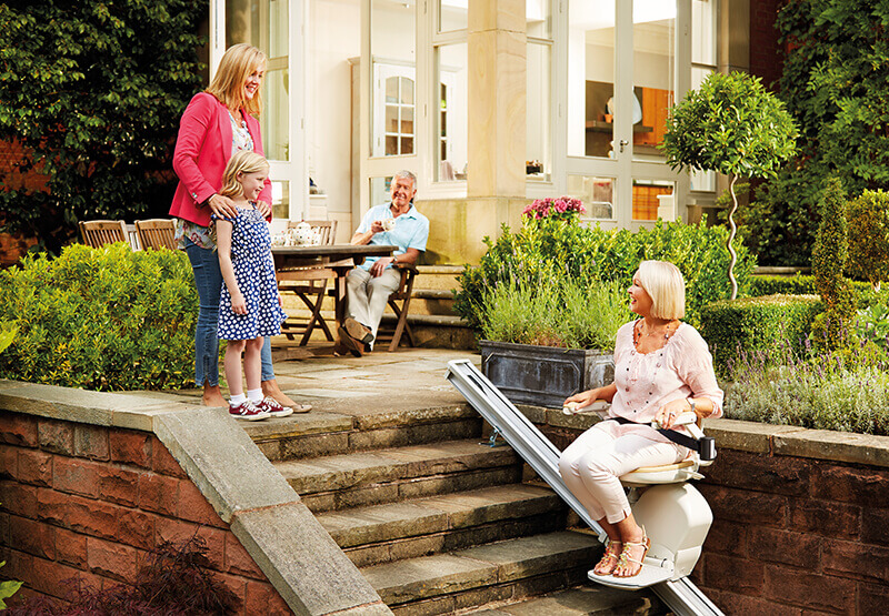 outdoor stairlifts in use